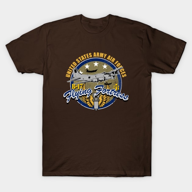 B-17 Flying Fortress (distressed) T-Shirt by TCP